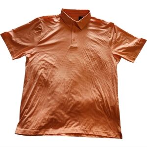Under Armour Golf Polo Shirt Orange Loose Fit UPF 50+ Moisture Wicking Large